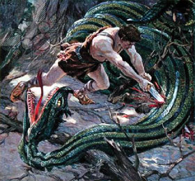 Siegfried tötet Drachen Bild: © BRIDGEMANART.COM